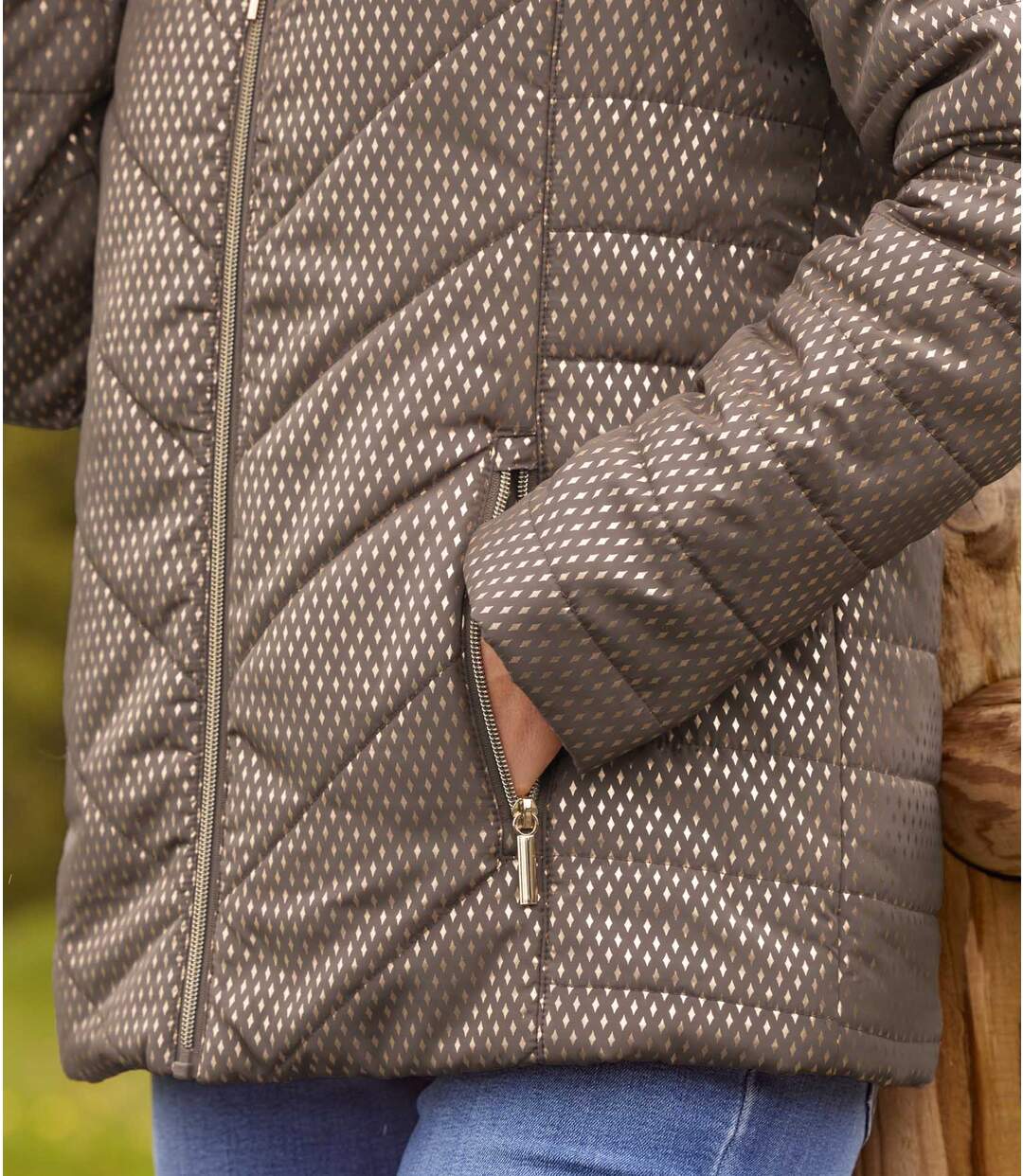 Doudoune Irisée à Micromotifs Losanges