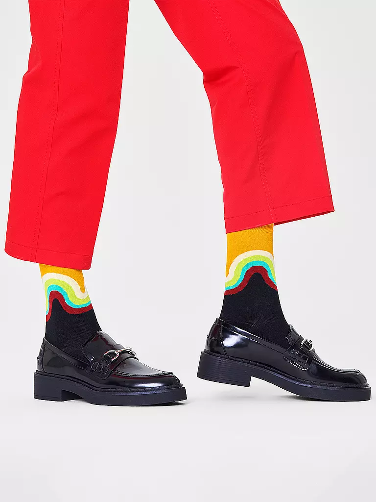 HAPPY SOCKS Herren Socken JUMBO WAVE black / multi schwarz