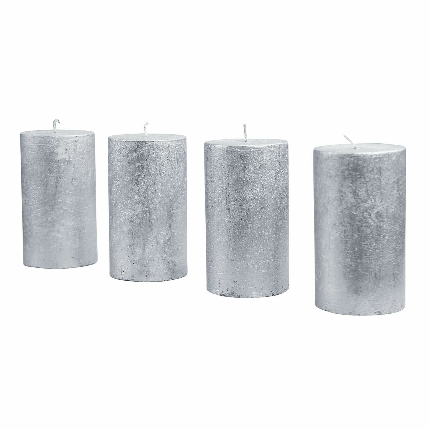 Kerze 4er Set Braga silber