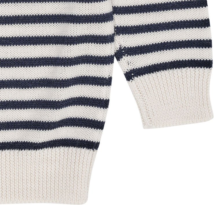 Copenhagen Colors MERINO CLASSIC STRIPED PULLOVER Cream/navy strip