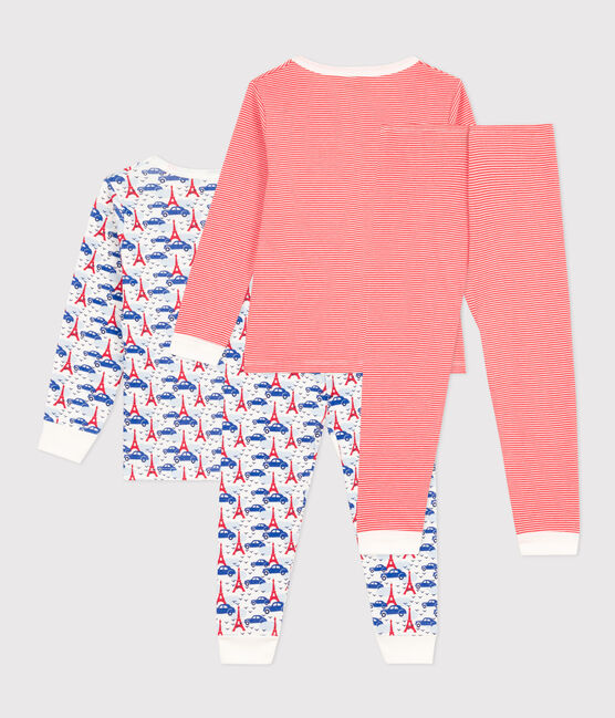 Lot de 2 pyjamas Paris et rayé en coton enfant