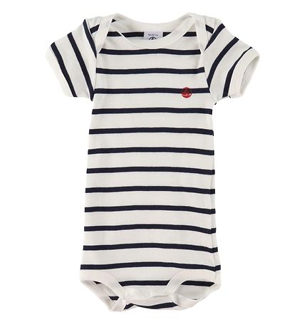 Petit Bateau Bodys k/ä - 3er-Pack - Weiß/Navy Gestreift