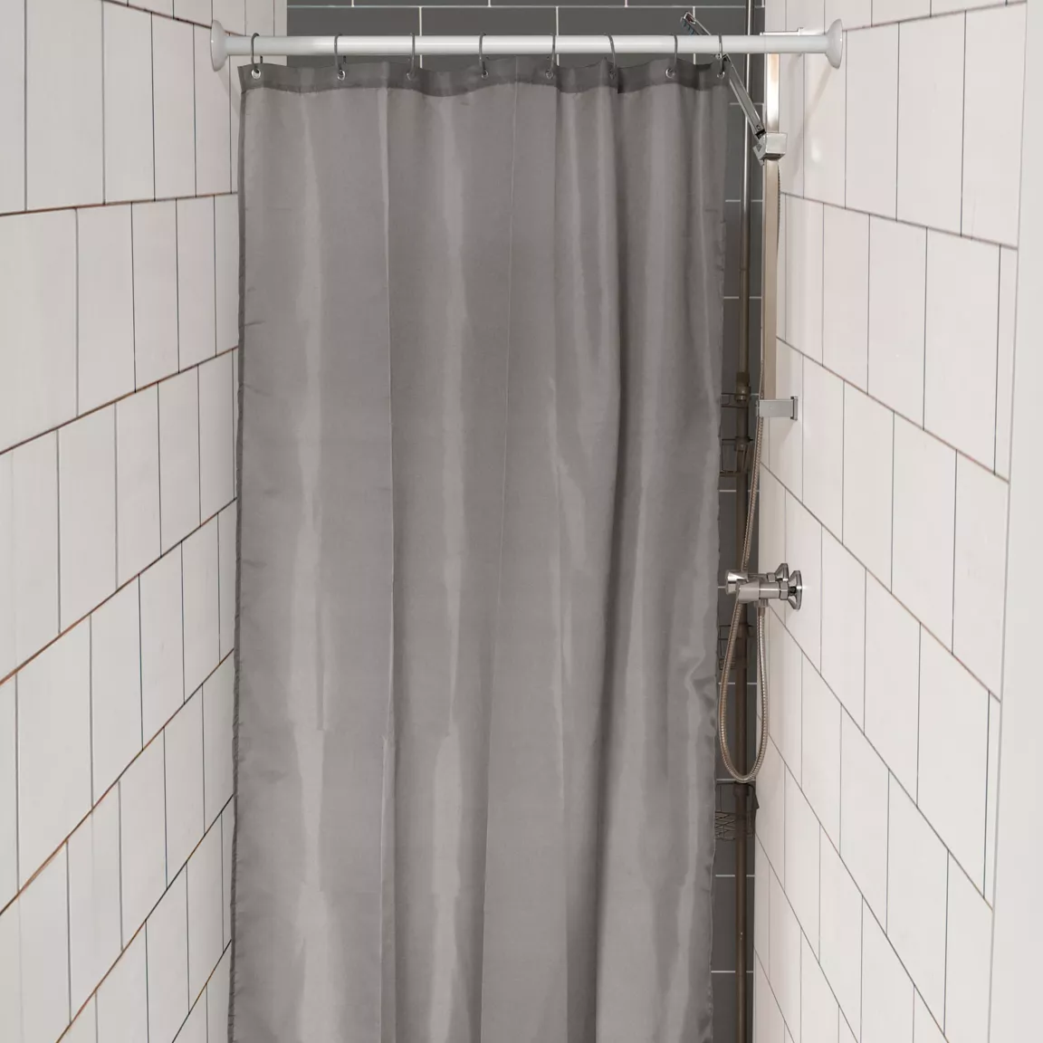 Rideau de douche étroit spécial douche (120 x 180 cm) Uni Gris