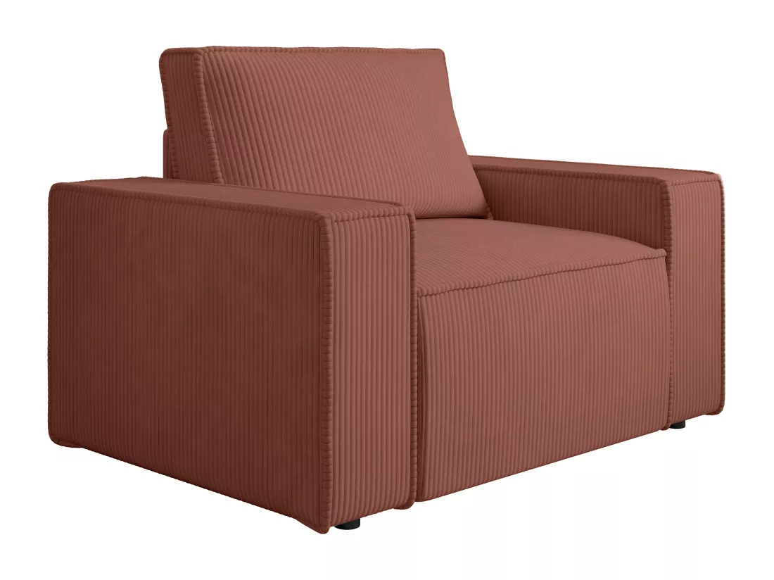 Fauteuil en velours côtelé rose AMELIA