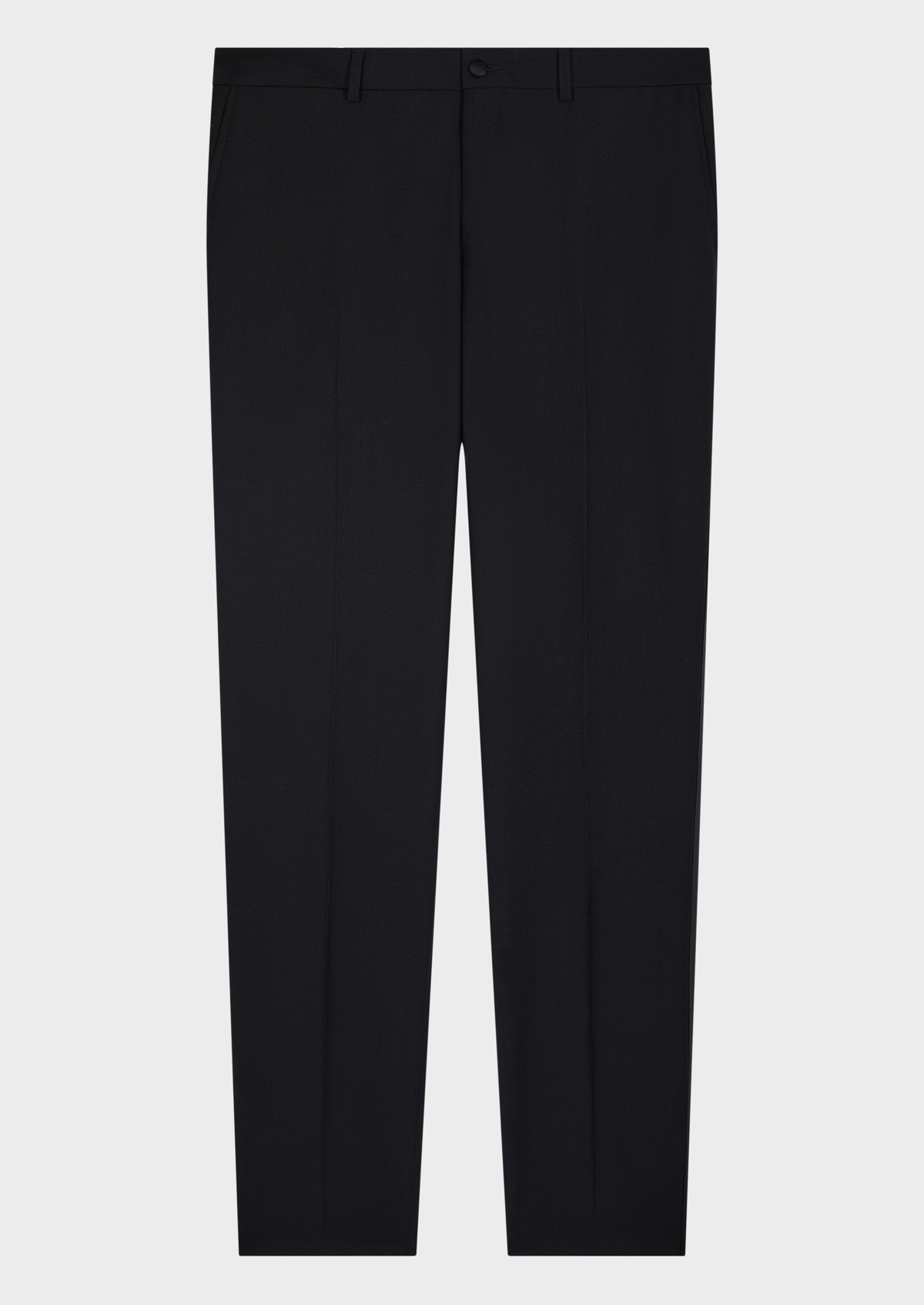 Pantalon de smoking Slim en laine unie noire