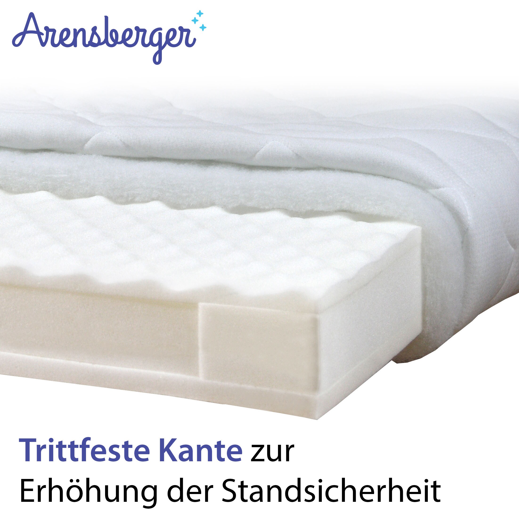 Arensberger Stella Kindermatratze 60x120 cm - Oeko-Tex zertifizierte Babymatratze, Abnehmbarer Bezug, wendbar - Kinderbett Babybett Matratze