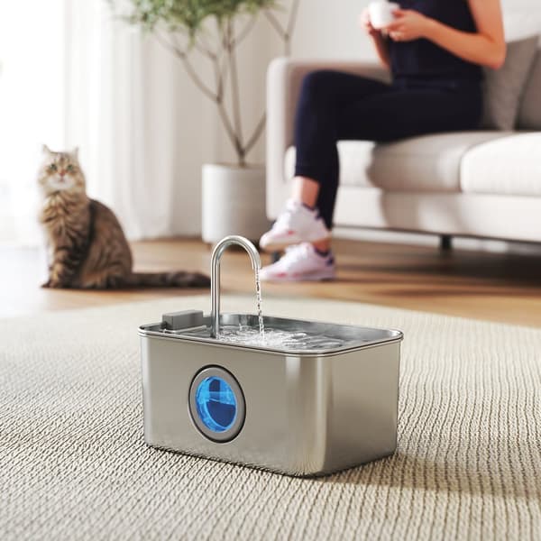 Kattefontene 3,2L drikkefontene for katter med stillegående pumpeaktivert kullfilter