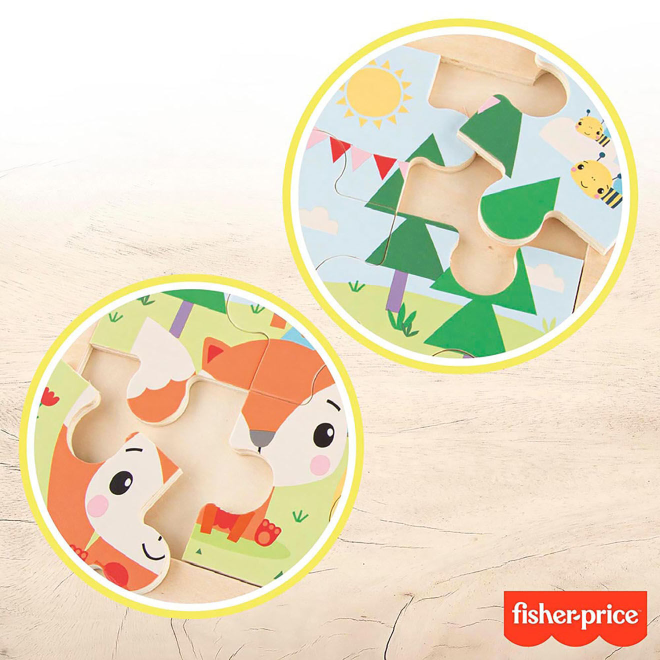 Fisher price Puzzle en bois Jungle - 12 pièces