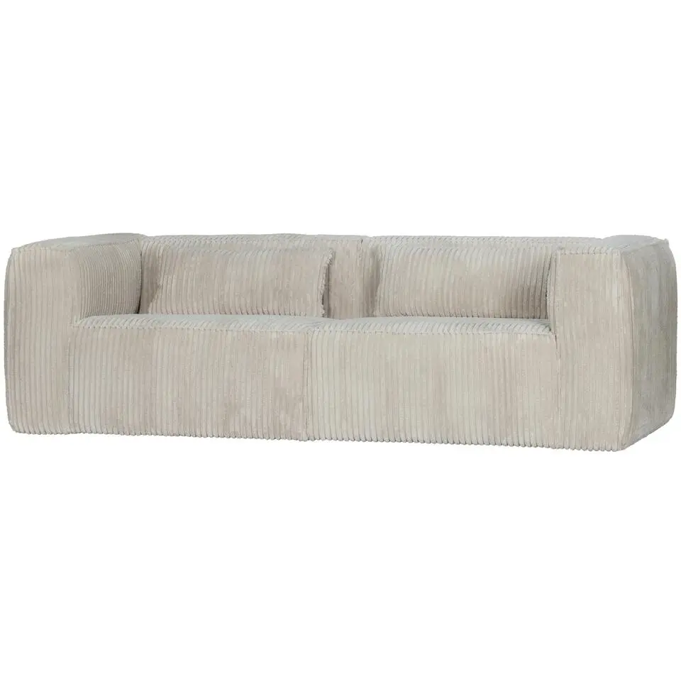WOOOD Bean 3,5-Zits Bank - Ribstof - Naturel - 73x242x96