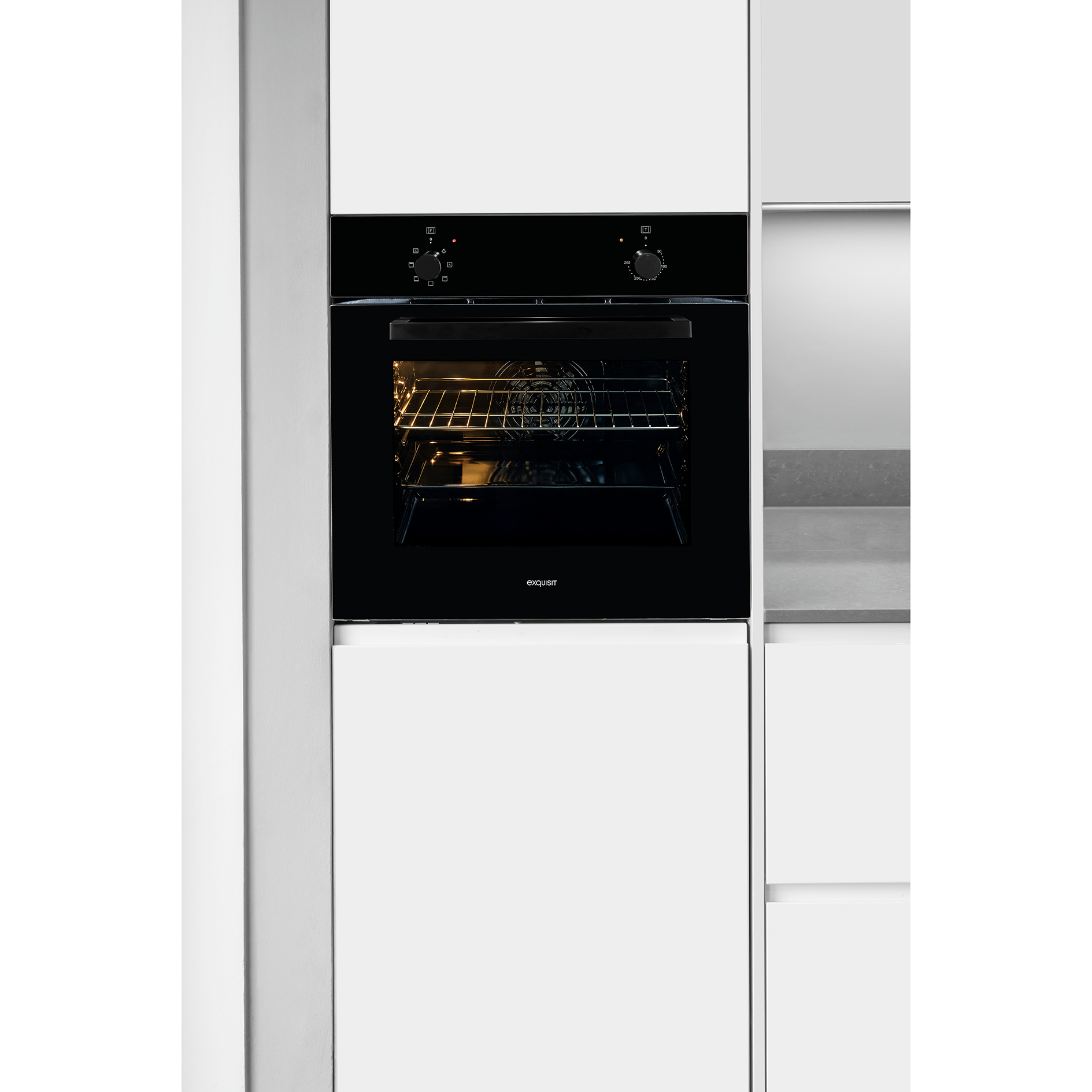 EXQUISIT Einbau-Backofen EBE 255-020 U - schwarz - A