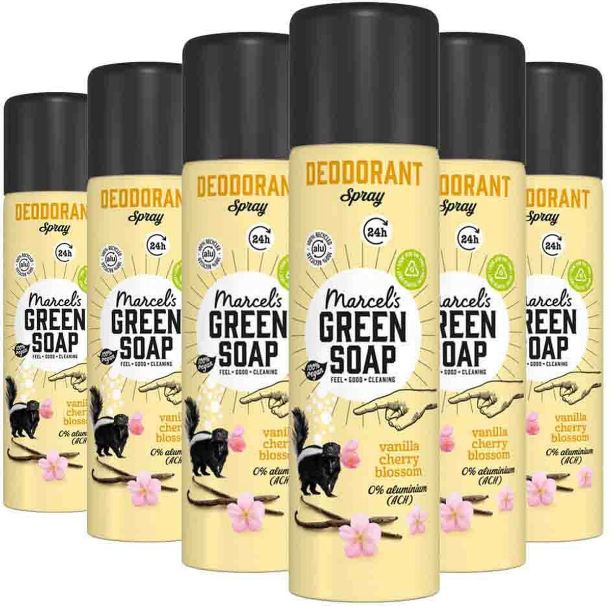 6x Marcel’s Green Soap Deospray Vanilla Cherryblossom (150 ml)