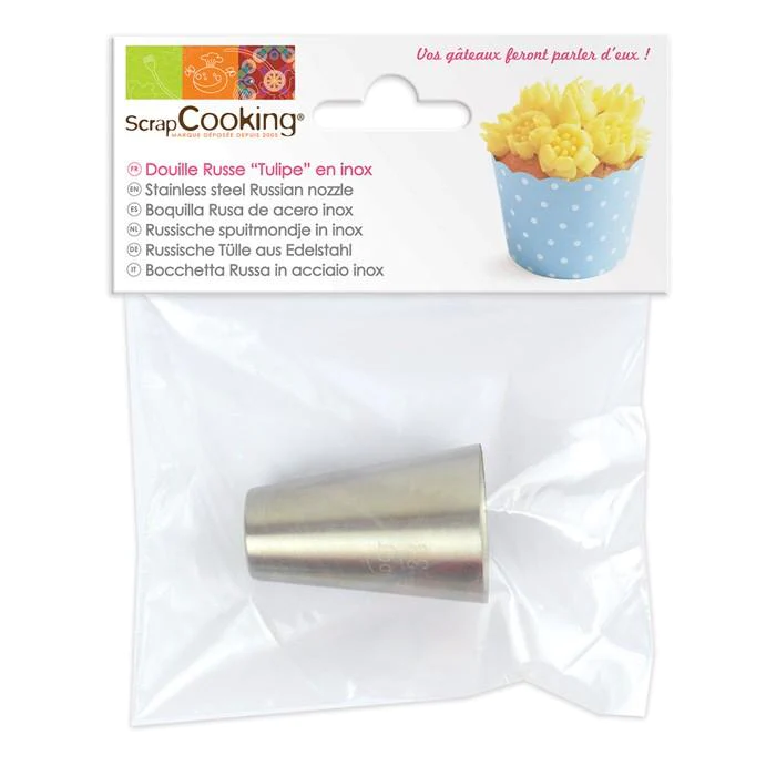 Douille pâtissière russe Tulipe en inox Scrapcooking