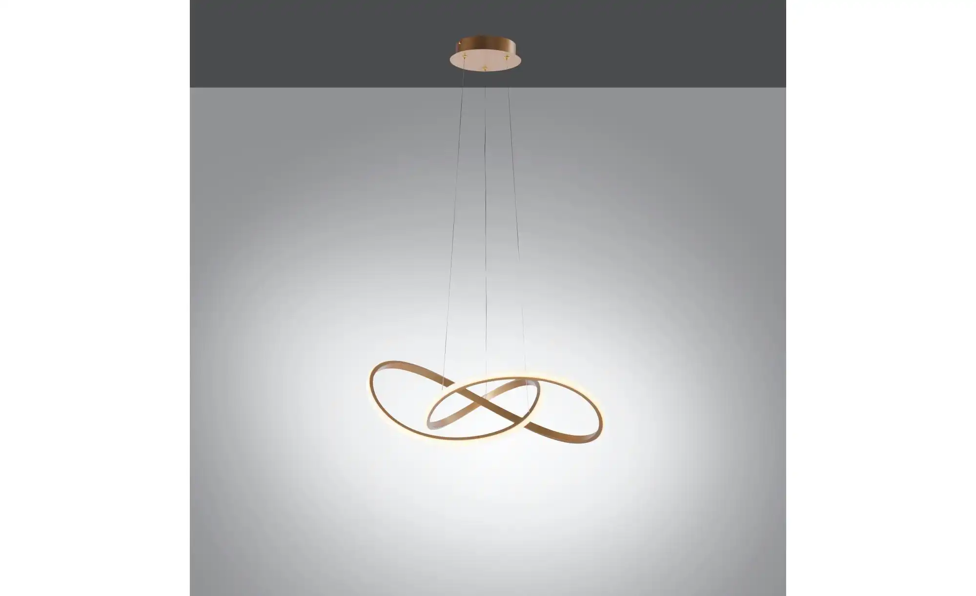 Paul Neuhaus LED-Pendelleuchte, messing-matt, geschwungen