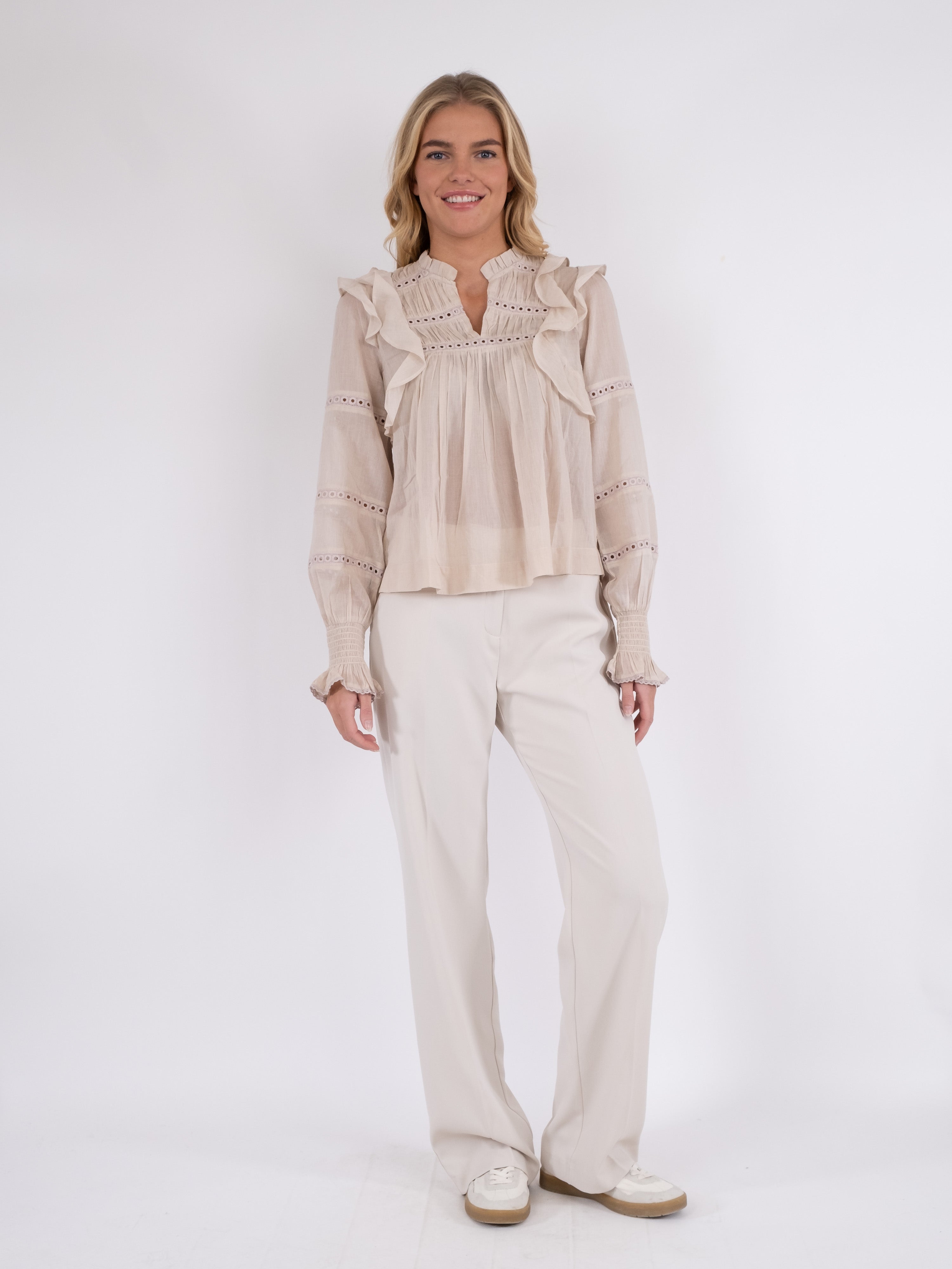 Neo Noir  Aurika S Voile bluse - Sand