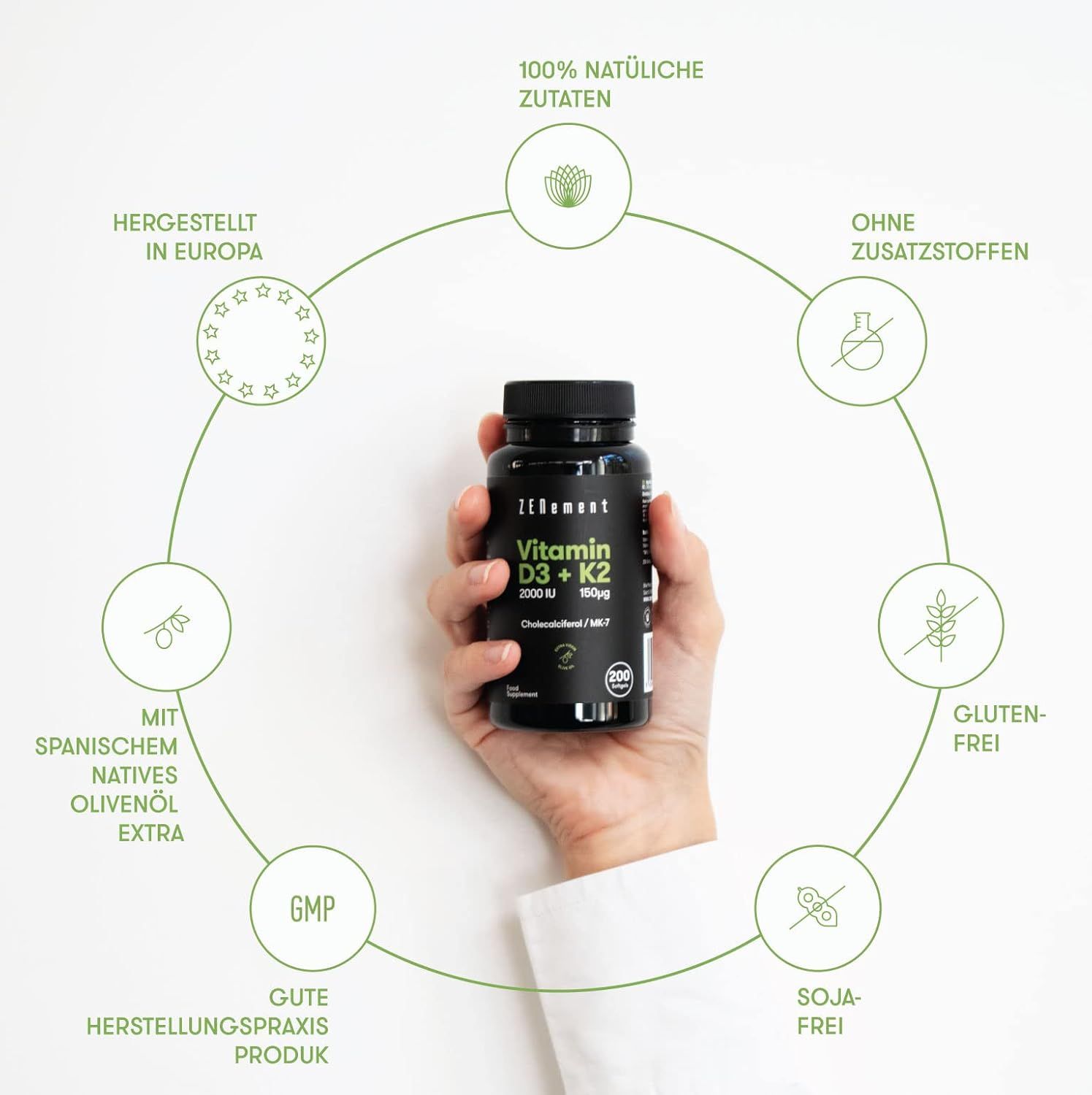 Zenement Vitamin D3 + K2 Kapseln