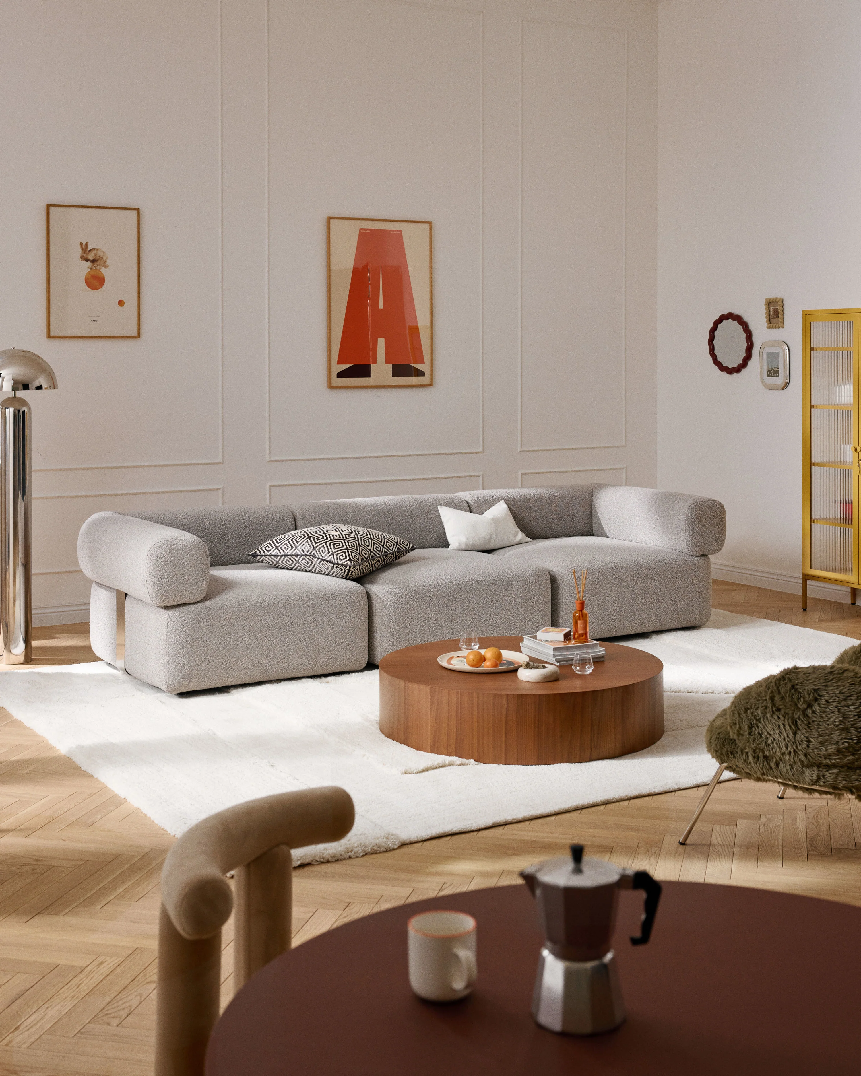 Modulaire bouclé bank Anton (4-zits)
