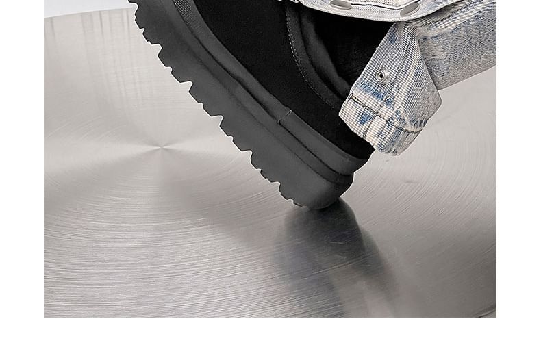 Malnia Home - Platform Plain Trekkoord Fleece-gevoerde Instappers
