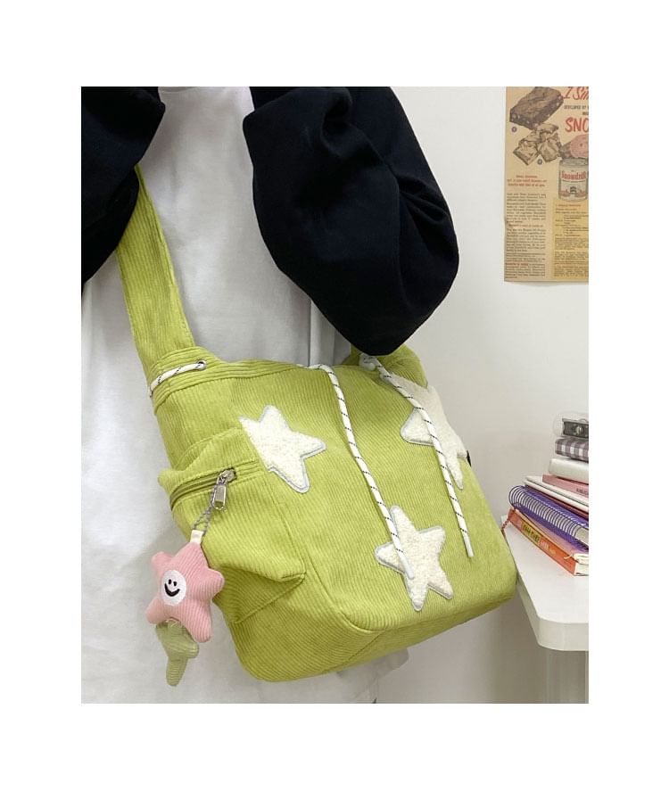 Skyglow - Corduroy Star Applique Trekkoord Crossbody Schoudertas