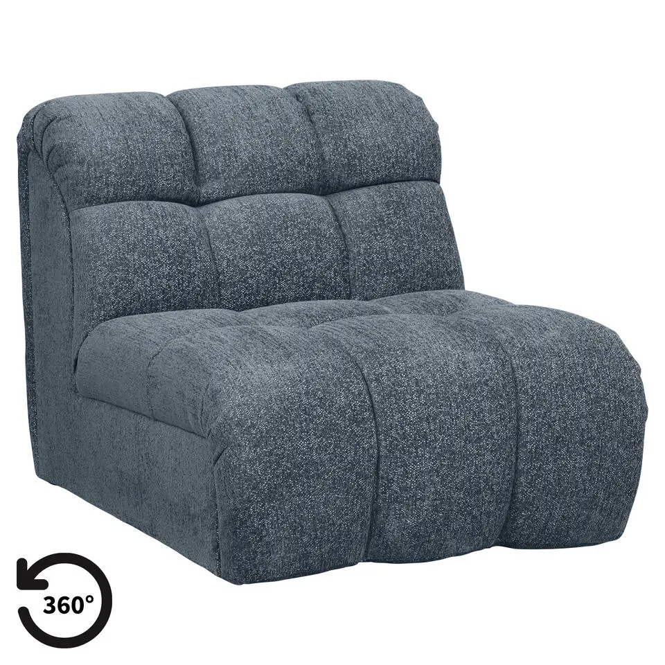 Draaifauteuil Beau - stof Raven - donkerblauw
