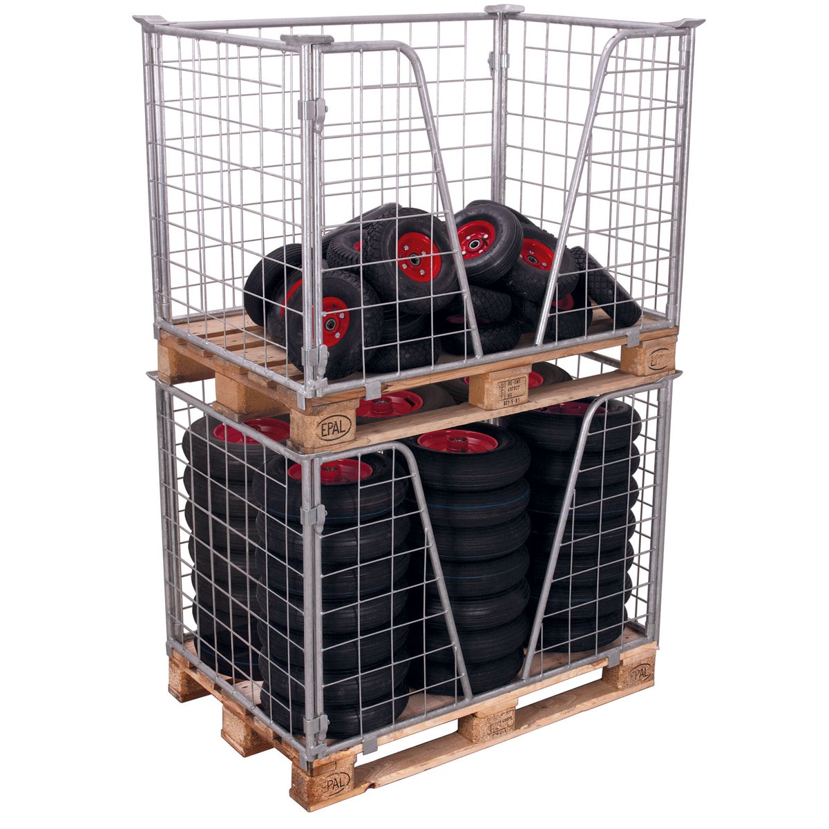 VARIOfit palletopzetrand type 63 van gegalvaniseerd staal, afmetingen 1200x1000mm, hoogte 1600mm