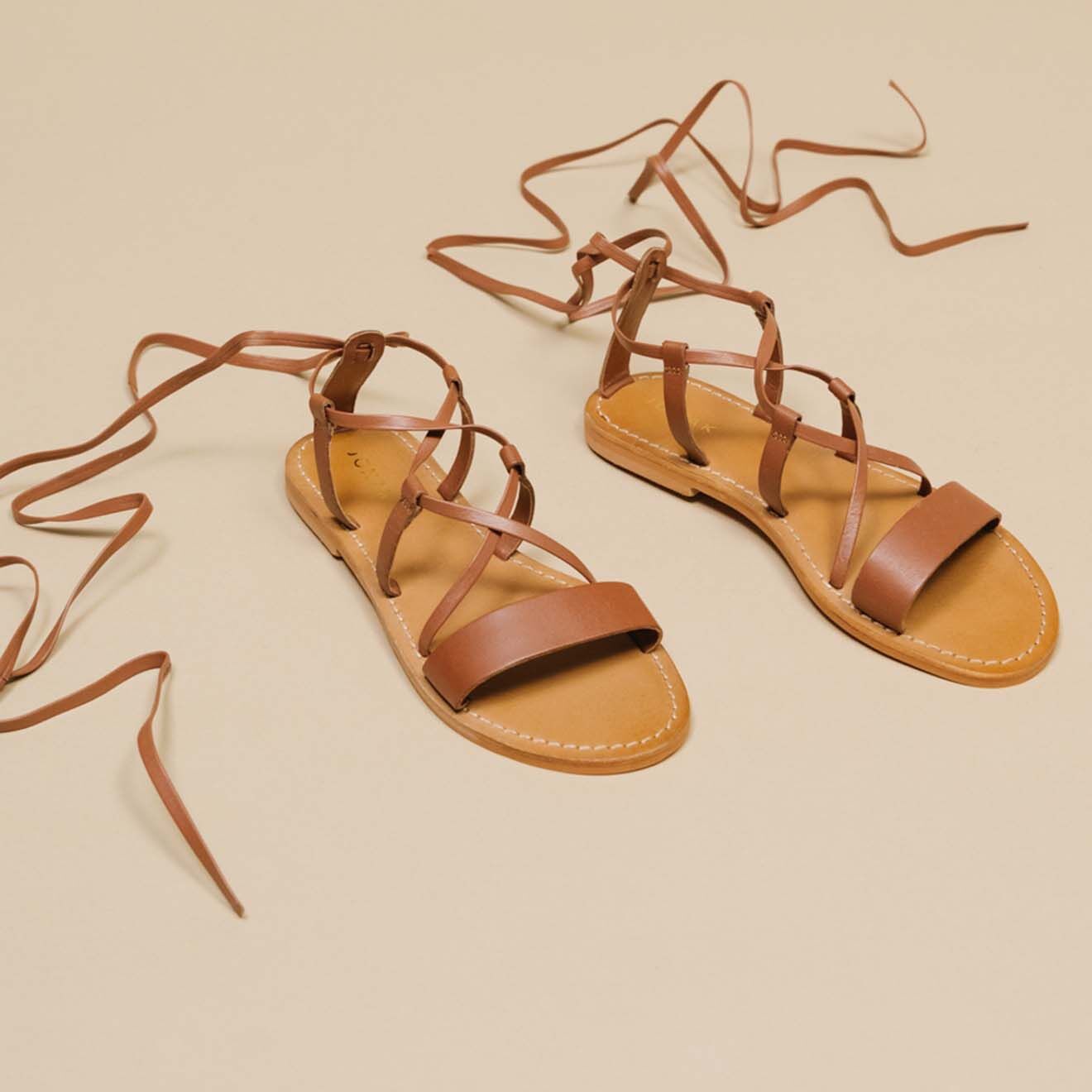 Jonak Sandales en Cuir Whisky cognac