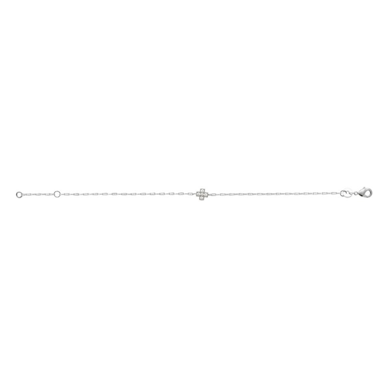 Bracelet Femme - Argent 925 - Oxyde de zirconium - Longueur : 18 cm