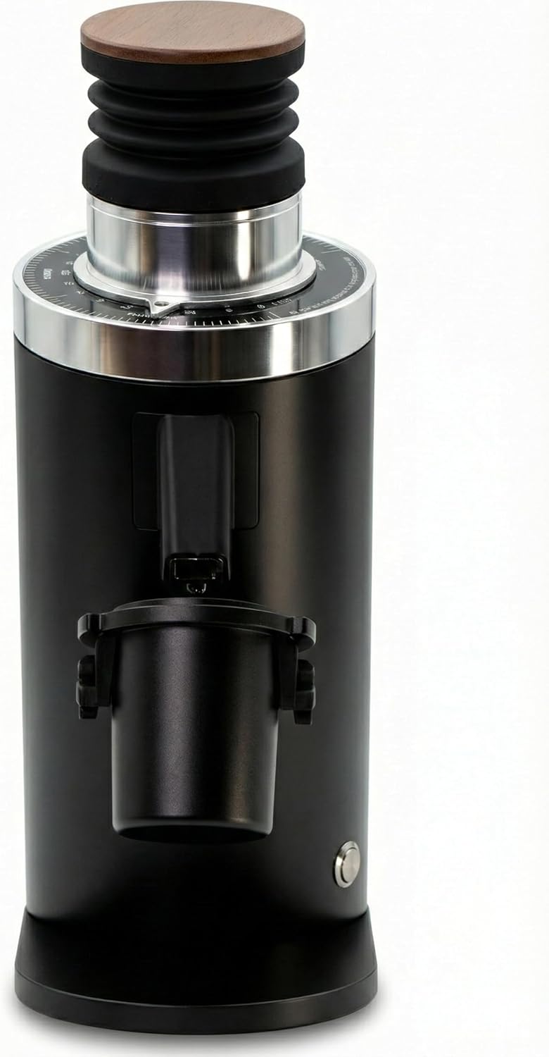 DF64 Kaffeemühle Gen 2 II, Berühmtes White Label, Elektrische Einzeldosis-Kaffeemühle, Nahezu Retentionsfrei (Schwarz) (Red-Ti-Mahlscheibe)
