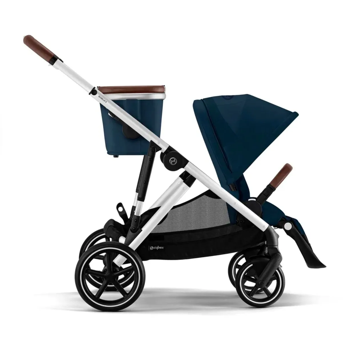 Cybex Système de voyage Poussette Gazelle S 2 + Siège d'Auto Aton2 avec Sensorsafe - Bleu Denim