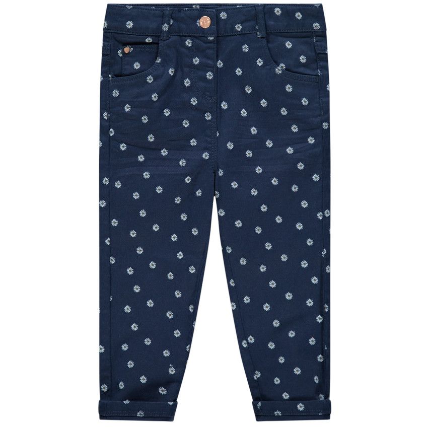 Pantalon effet crinkle imprimé all-over - Bleu marine