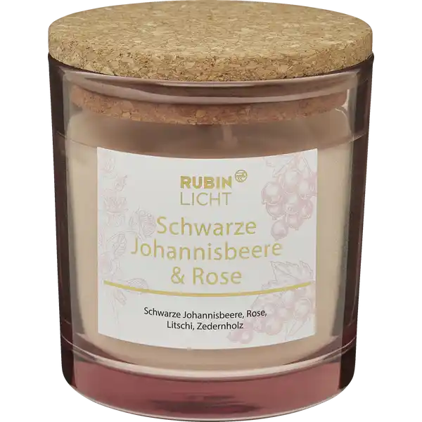 2-Docht Duftglas mit Korkdeckel rosa