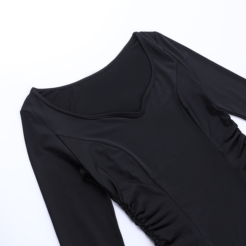 (165cm) Fasnachts Erwachsenen Kostüm Bodenlanges Vampir Kleid Morticia Addams Verkleidung für Motto Partys / Halloween - Schwarz