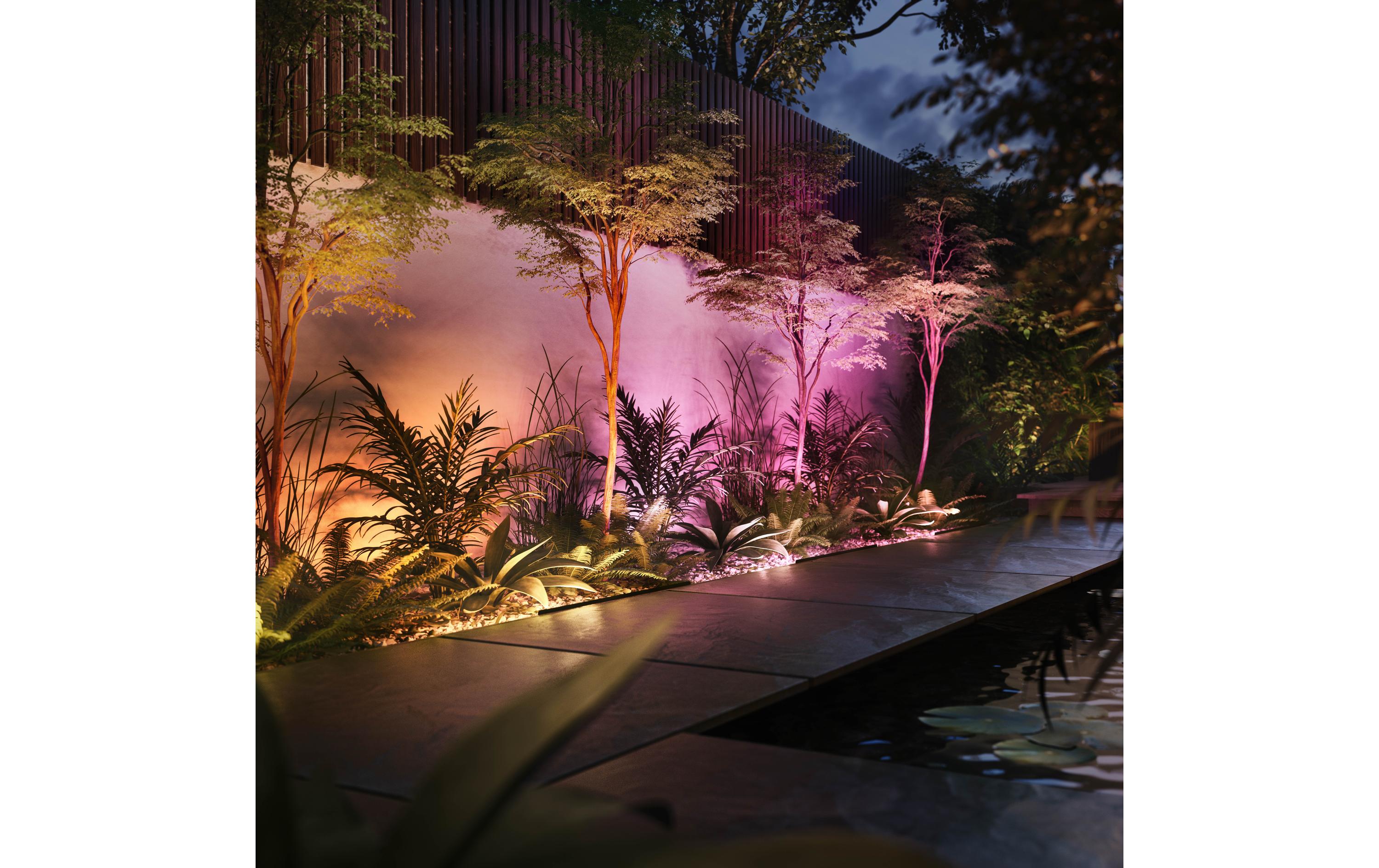 White & Color Ambiance Outdoor Amarant Schwarz Niedervolt<br>Hue White & Color Ambient Wandfluter, Erweiterung