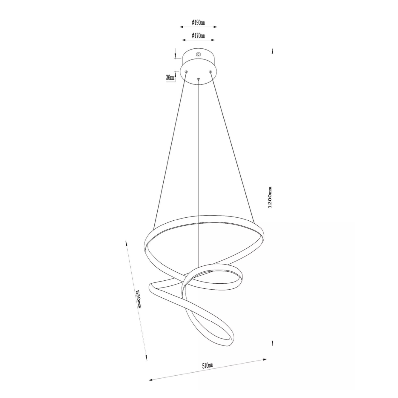 Hanglamp Espiral zwart
