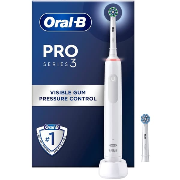 Oral B Elektrisk tannbørste Pro3 Hvit + ekstra refill