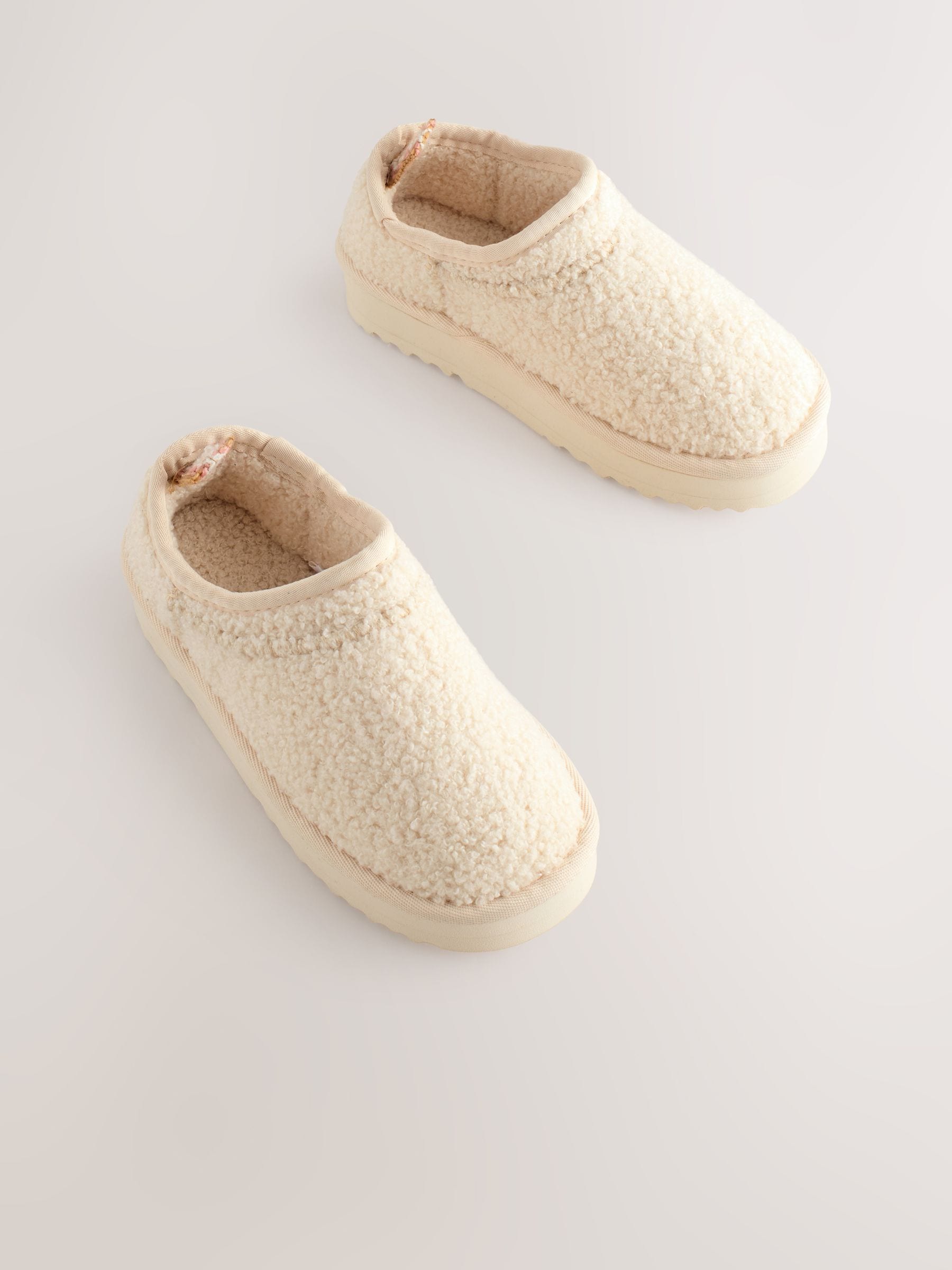 Crèmekleurig borg - Lage schoenen Shoot fleece gevoerde pantoffels
