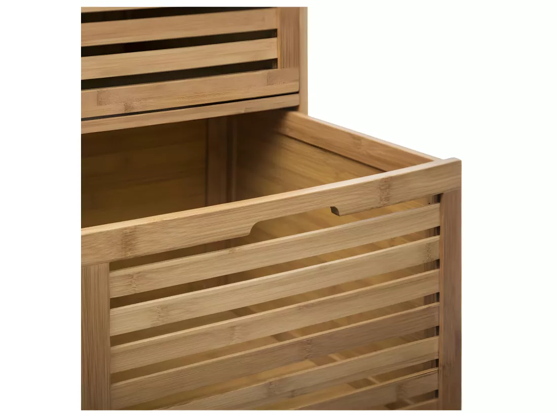Meuble de rangement roulant 3 tiroirs en Bambou