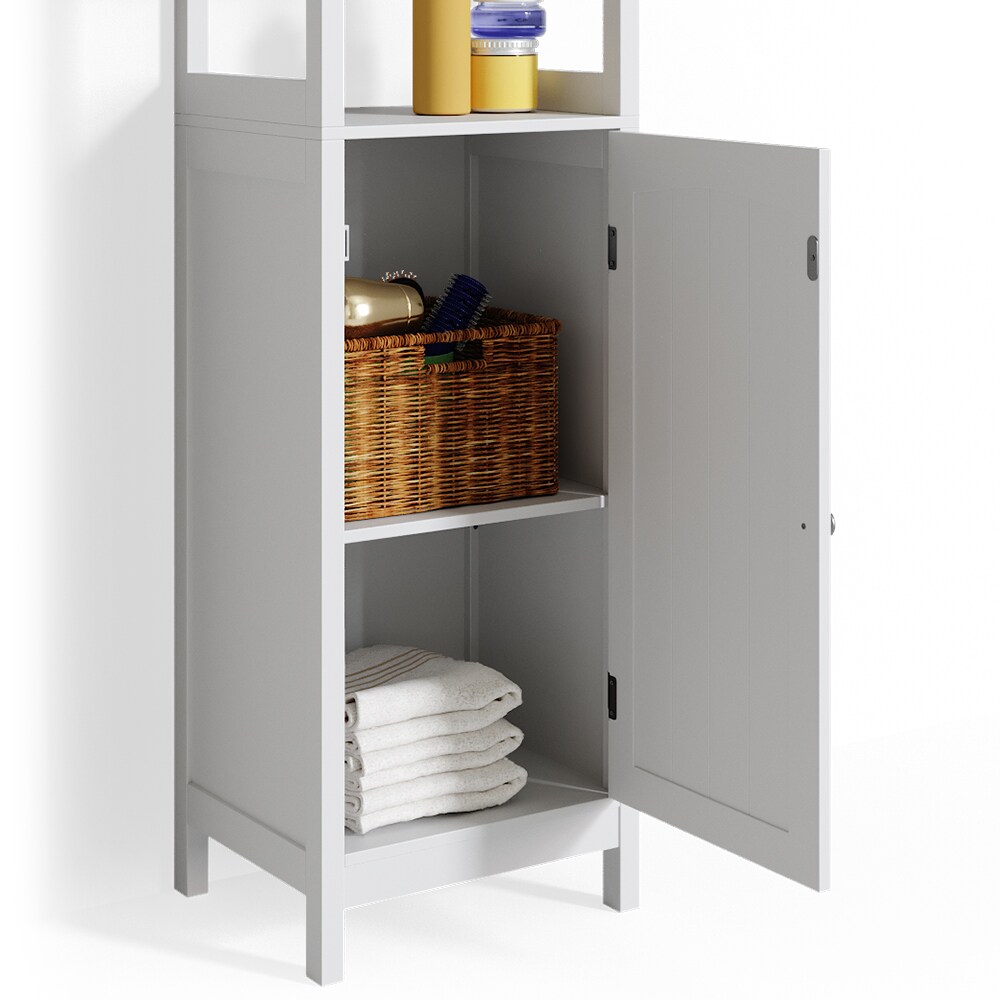 Vicco Badschrank Bianco Hochschrank 160x40x32cm Badregal Badmöbel weiß Holz Badezimmerschrank im Landhausstil