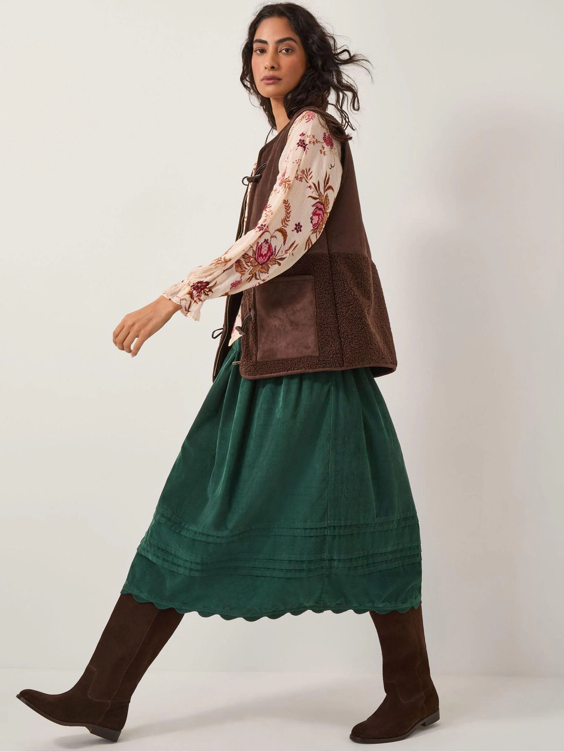 Monsoon Mina corduroy Midi rok