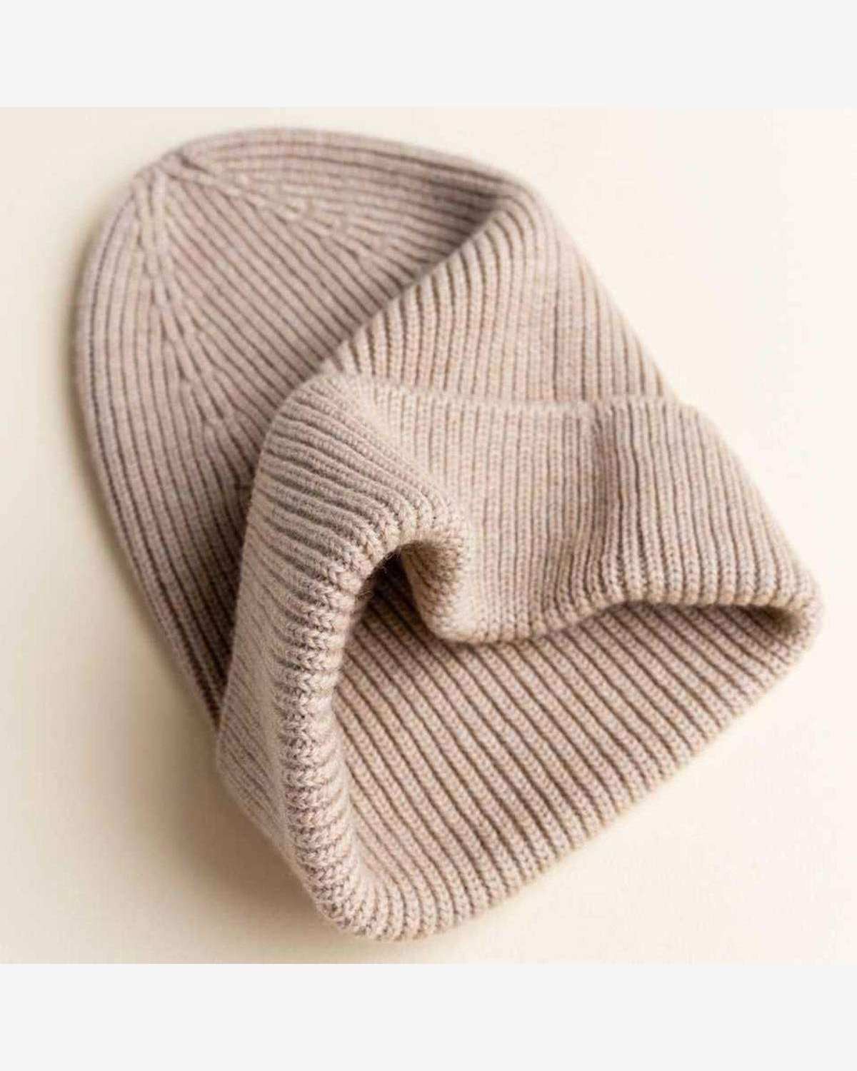 Ull Beanie barn – 100% Merino, Ubehandlet – Rib Lue Fonzie
