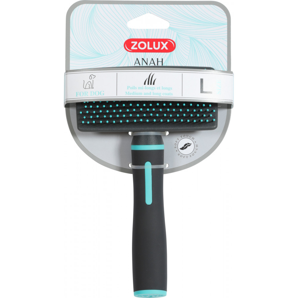 Zolux-Brosse Soft Picot Slicker, tamanho G, 10,5 x 5,4 x 18 cm, linha ANAH, para cães, ZO-470805