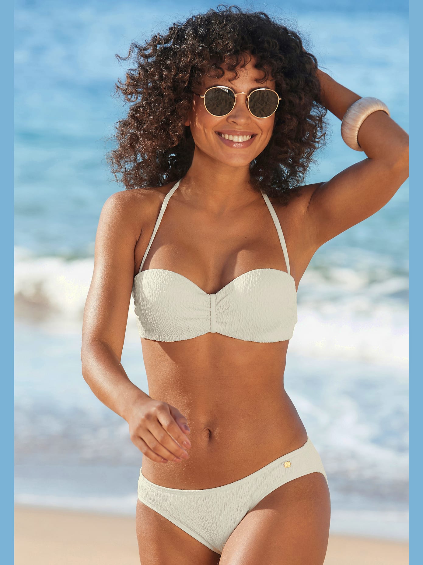Maillot de bain bandeau à armatures qualité structurée élégante au look animal