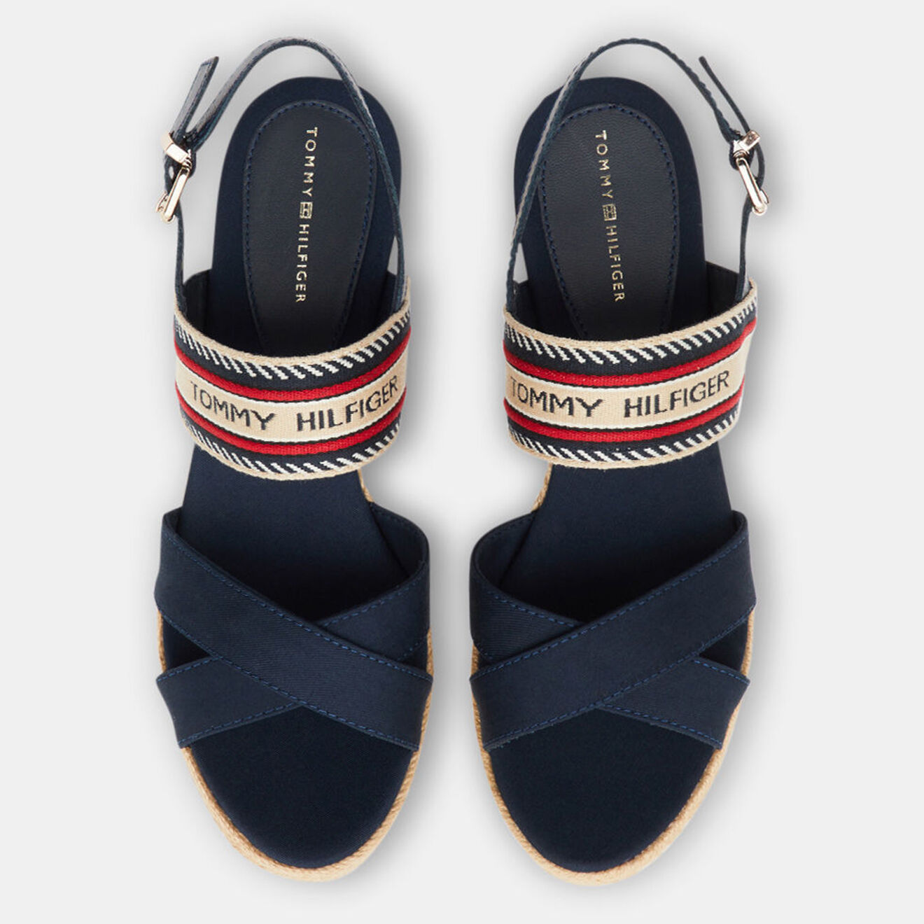 Tommy Hilfiger Sandales compensées Artisan bleu marine - Talon 7,5 cm