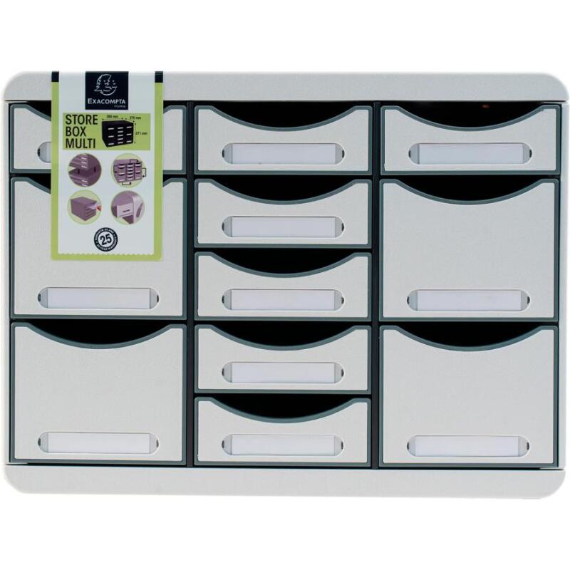 Moule de classement Storebox Multi 11 tiroirs Office - Gris lumière