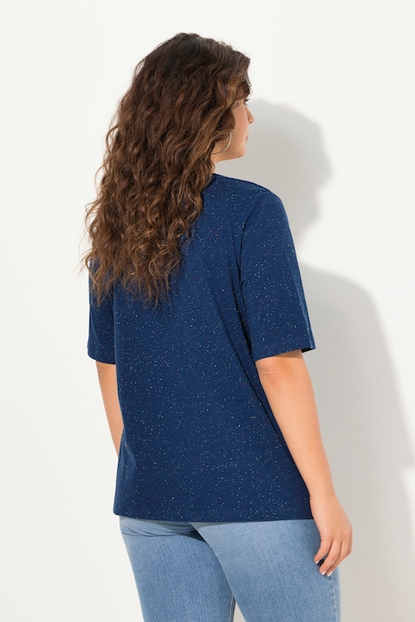 T-Shirt, Noppen, V-Ausschnitt, Halbarm