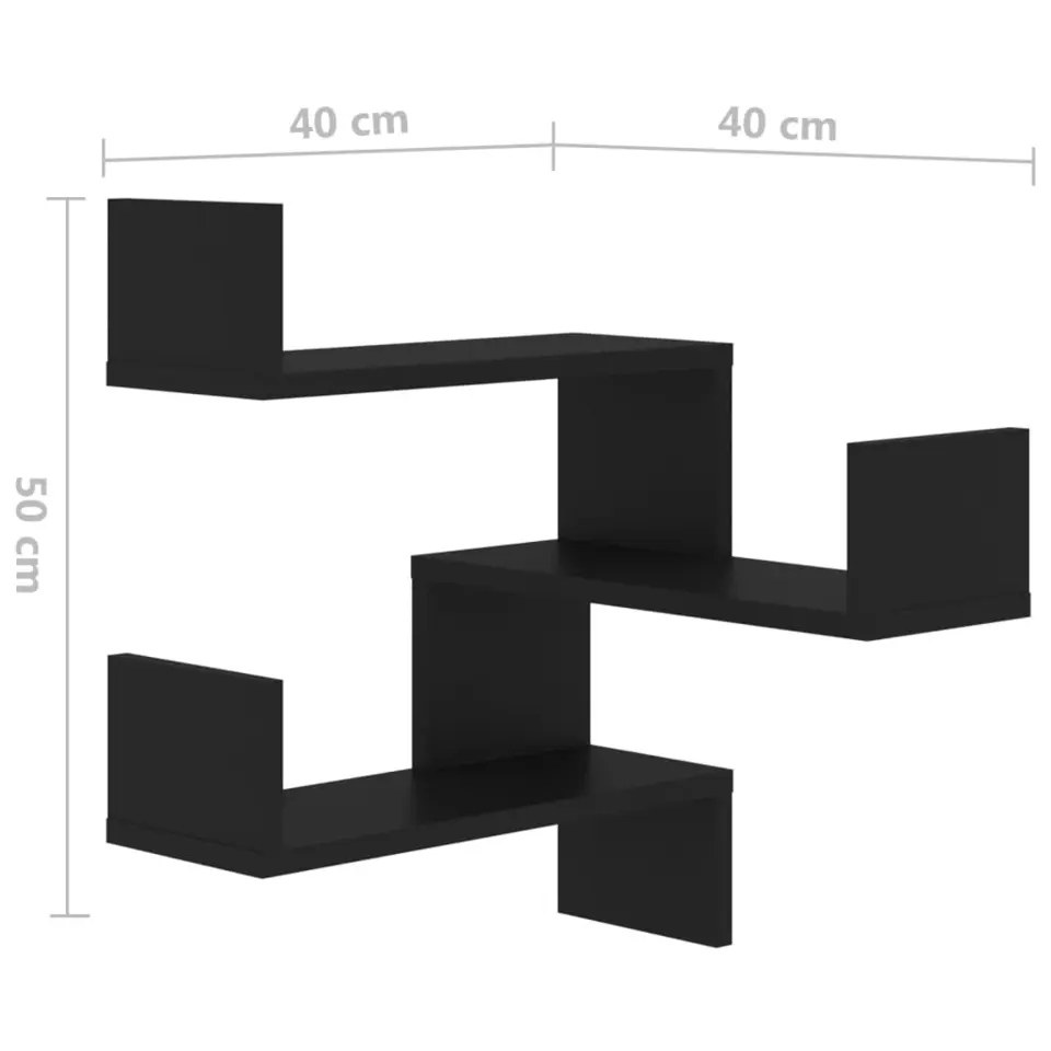 vidaXL - Plank - Zwart - Bewerkt hout