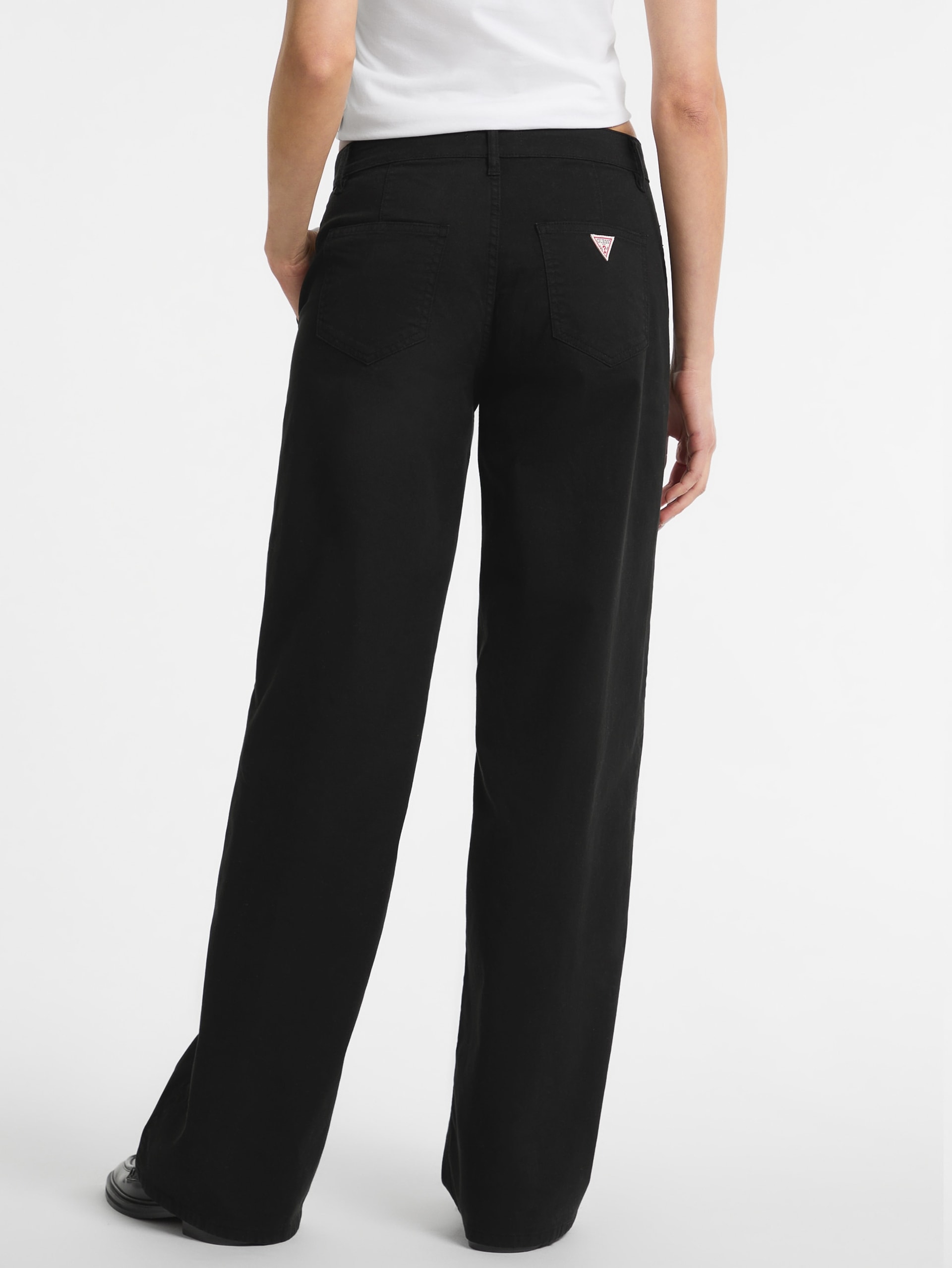 Calça jeans utilitária de perna larga
