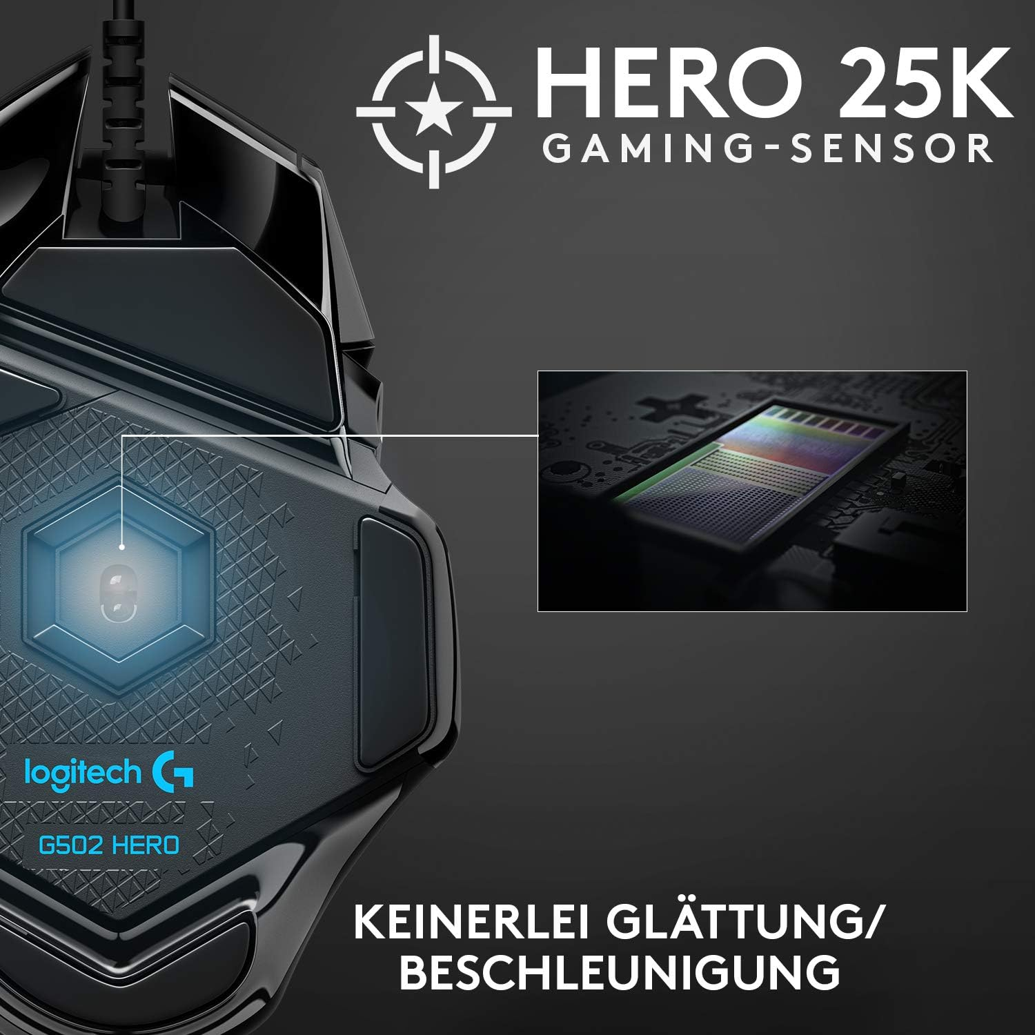 G502 Hero High Performance Kabelgebundene Gaming Maus (910-005470) - Schwarz