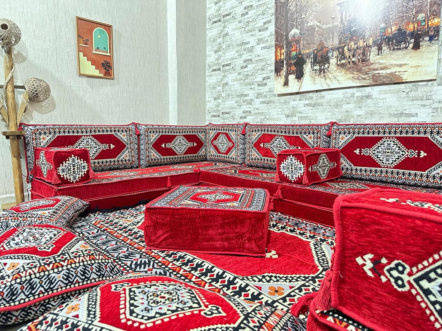 Arabische Ecke Majlis Sofa, Orientalische Sitzecke, Kelim, Sark Kösesi, Orientalisches Sofa, Arabisches Sitzkissen