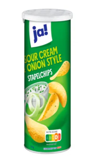 ja! Stapelchips Sour Cream & Onion Style 175g MHD:22.10.25