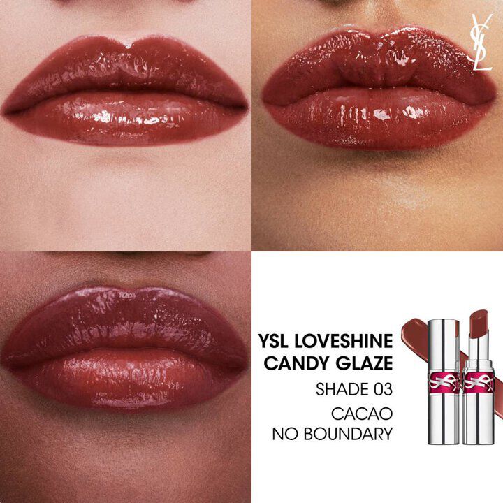 YSL LOVESHINE CANDY GLAZE  GLOSS EFFET REPULPANT EN STICK - 03-Cacao-No-Boundary